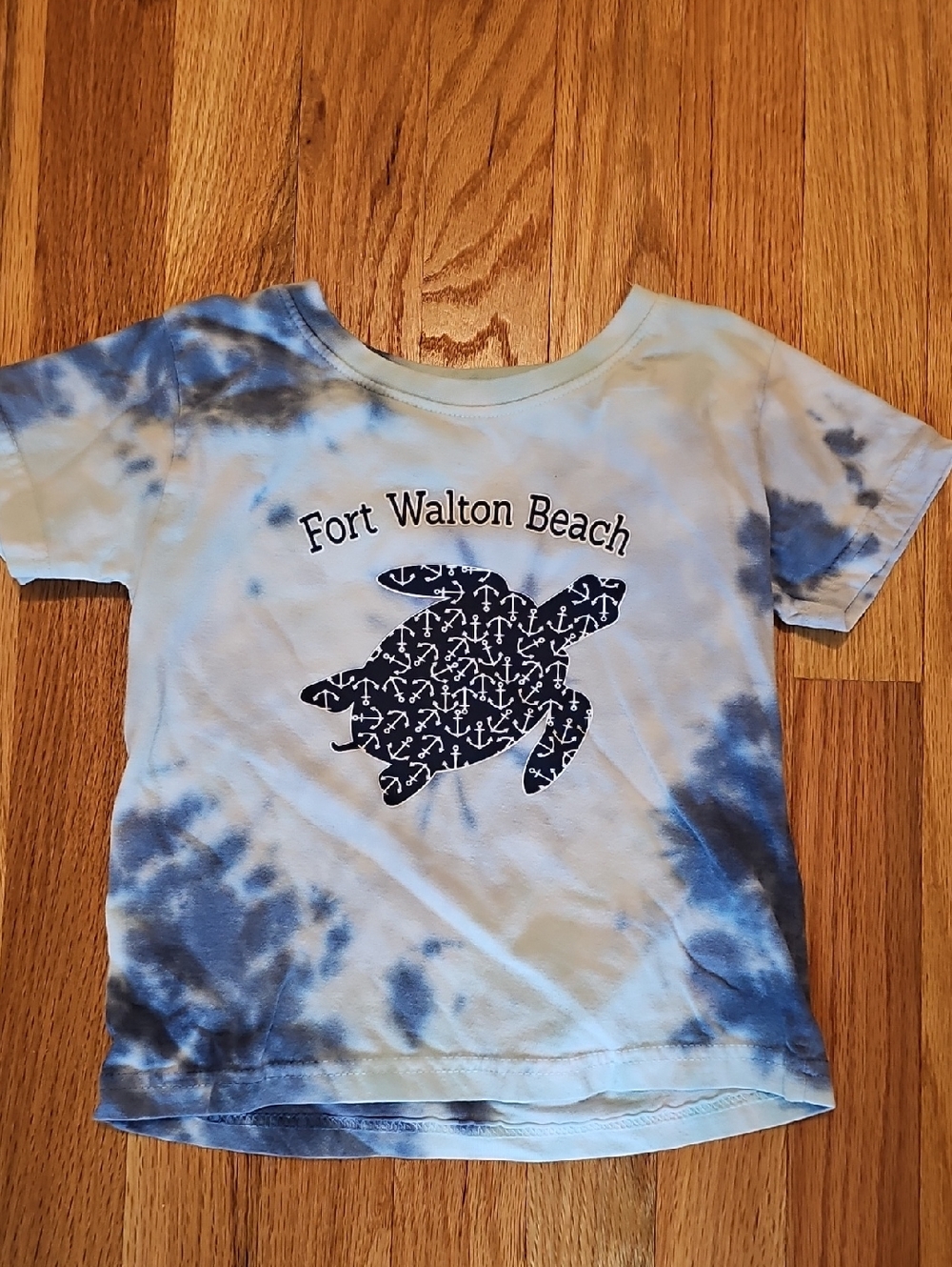 Fort Walton Beach Blue Tie-Dye Turtle Tee